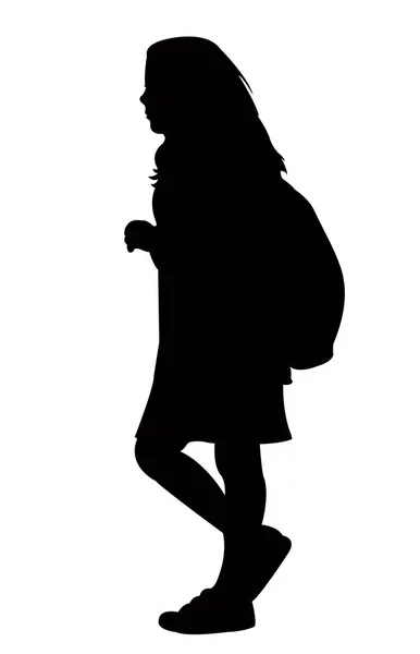 Uno studente ragazza silhouette vettore — Vettoriale Stock