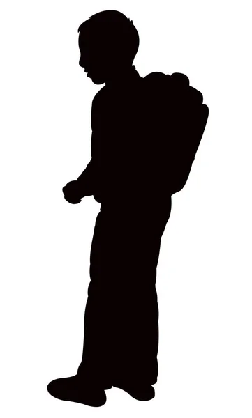 Uno studente ragazzo silhouette — Vettoriale Stock