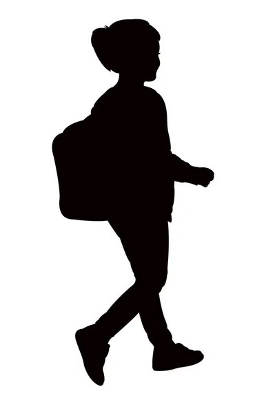 Uno studente ragazzo silhouette — Vettoriale Stock