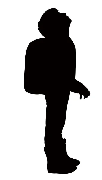 A student boy silhouette — Stock Vector