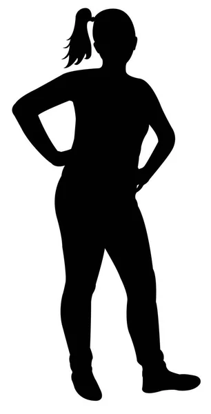 Une femme corps silhouette vecteur — Image vectorielle