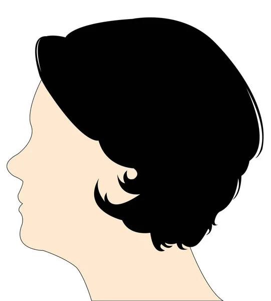 Una mujer cabeza silueta vector — Vector de stock