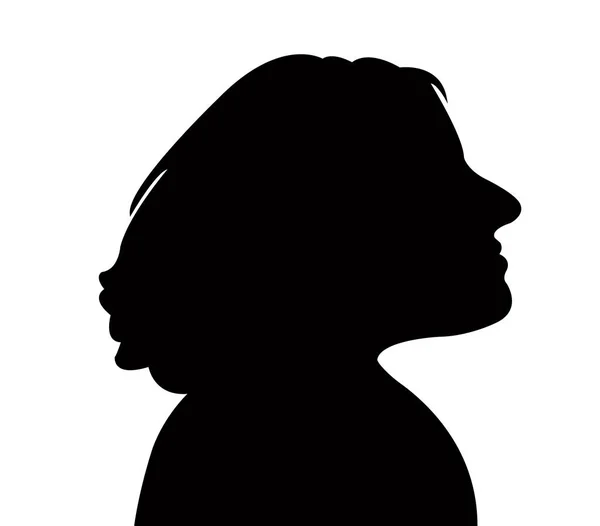 一个女性头部轮廓矢量 — 图库矢量图片
