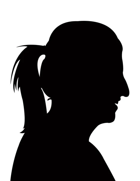 Een vrouw hoofd silhouet vector — Stockvector