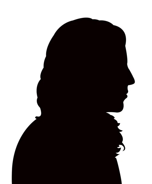 Un vettore silhouette testa donna — Vettoriale Stock