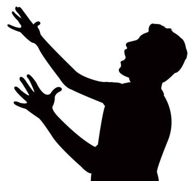 Siyah renk siluet vektörünün başı