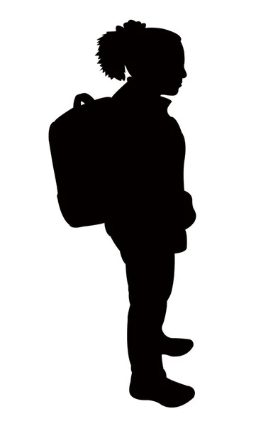Student Bag Silhouette Vector — Stock Vector