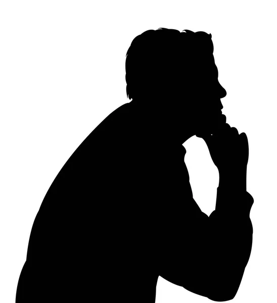 Un om cap negru culoare silueta vector — Vector de stoc