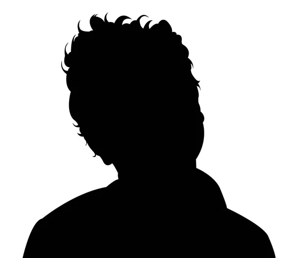 Jonge jongen hoofd silhouet vector — Stockvector