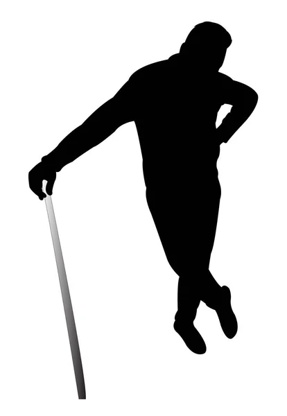 Man Baton Silhouette Vector — Stock Vector