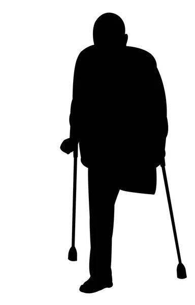 Handicapped Man Body Silhouete Vector — Stock Vector