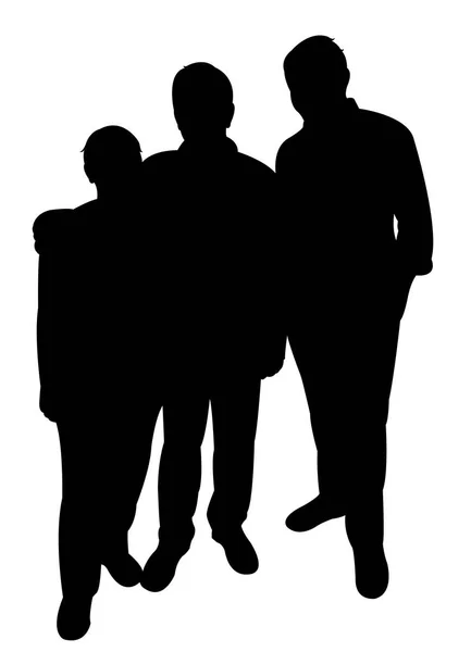 People in line silhouette vector — Stock Vector