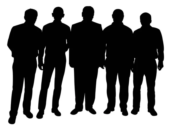 People in line silhouette vector — Stock Vector