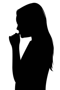 bir çocuk baş siluet vektörü