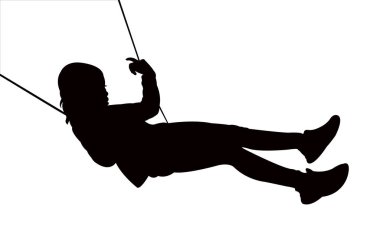 sallanan, kız siluet vektör