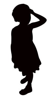 bir kız siluet vektörü 