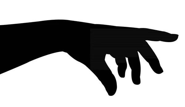 Een Hand Silhouet Vector — Stockvector