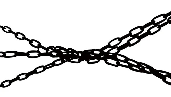 bir zincir siyah renk siluet vektör