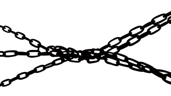 вектор силуэта чёрного цвета цепи
