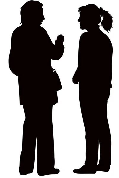 People talking, silhouette vector — Stock Vector