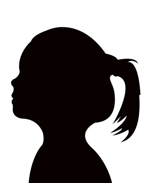 Kid hoofd silhouet vector — Stockvector