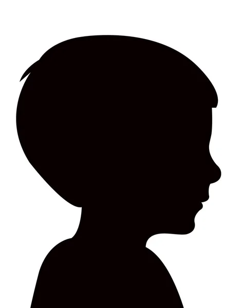 Un vecteur de silhouette tête de garçon — Image vectorielle