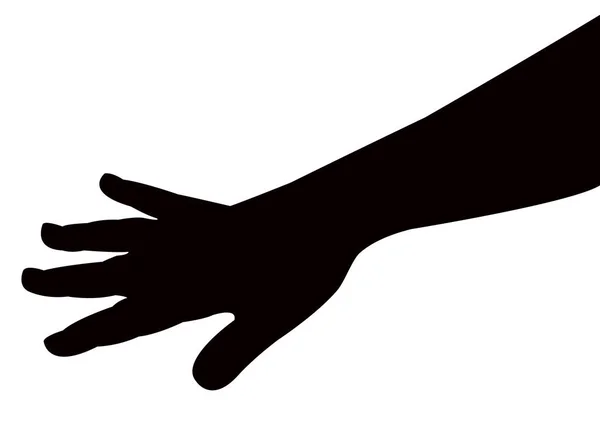 Een hand silhouet vector — Stockvector