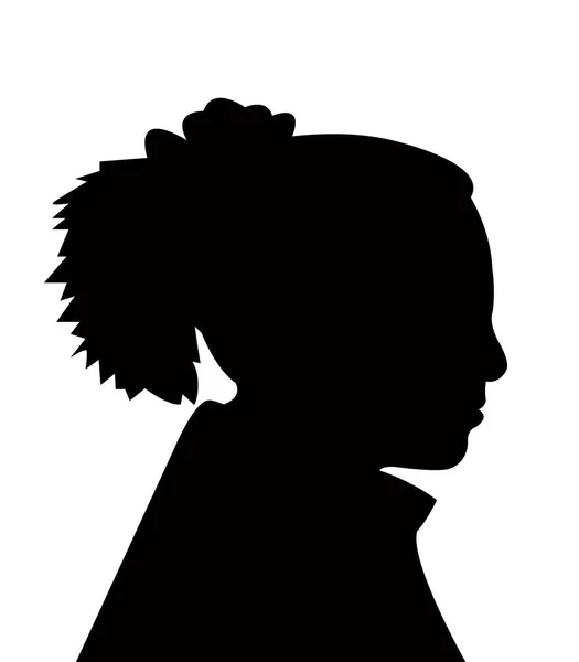 Enfant tête silhouette vecteur — Image vectorielle