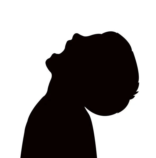 A boy head silhouette vector — Stock Vector