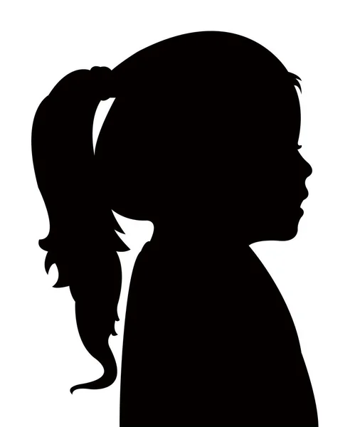 Kid head silhouette vector — Stock Vector