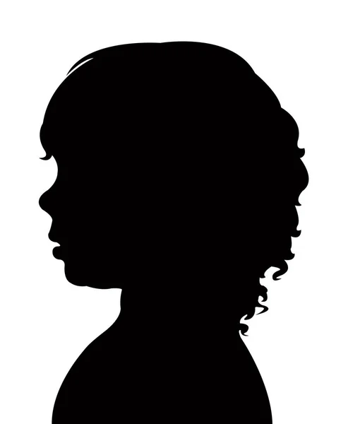 Vettore della silhouette della testa del bambino — Vettoriale Stock