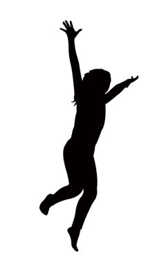 Çocuk siluet vektör atlama