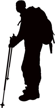 dağcı çocuk siluet vcetor