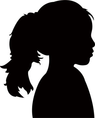 bir çocuk baş siluet vektörü