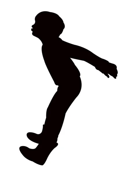 Vettore di silhouette bambino che salta — Vettoriale Stock