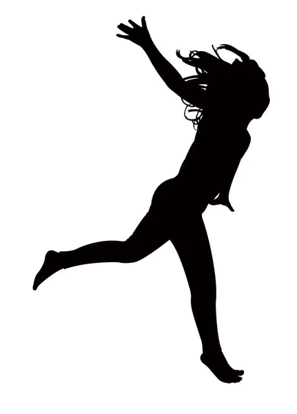 Vecteur de silhouette enfant sautant — Image vectorielle