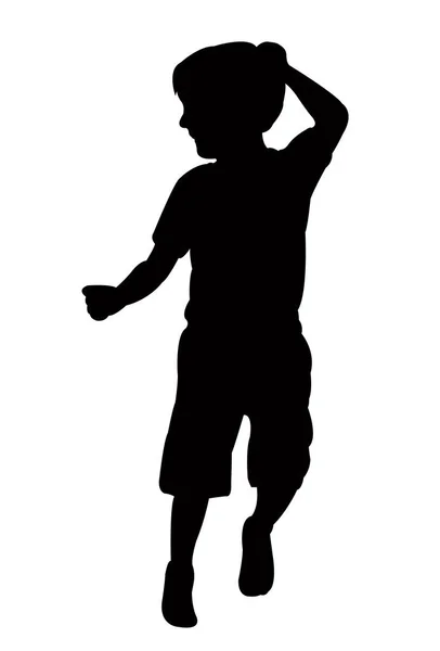 Vecteur de silhouette enfant sautant — Image vectorielle