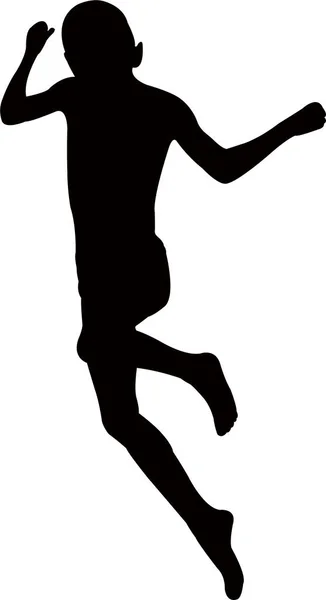 Vecteur de silhouette enfant sautant — Image vectorielle