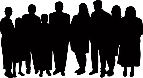 Portrait de famille, vecteur silhouette du corps — Image vectorielle