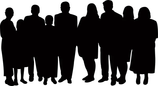 Familieportret, lichaam silhouet vector — Stockvector