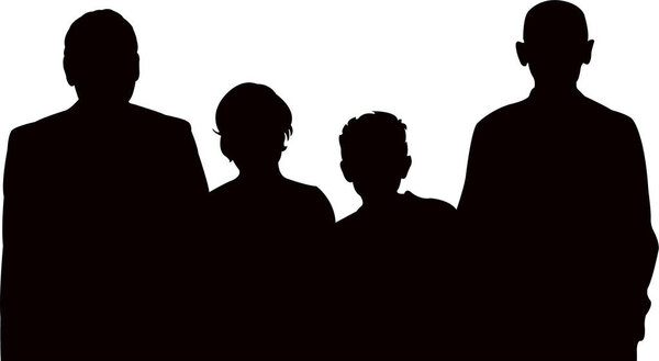 семейный портрет, вектор силуэта тела
