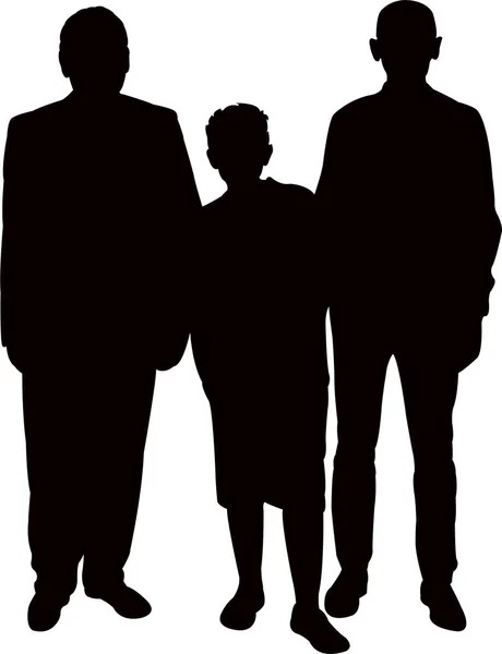 Familieportret, lichaam silhouet vector — Stockvector