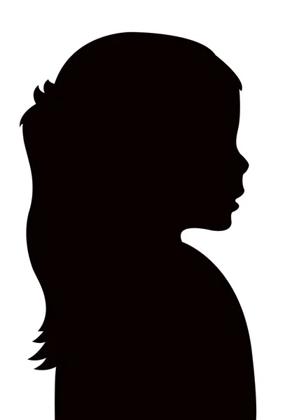 Un vecteur de silhouette tête d'enfant — Image vectorielle