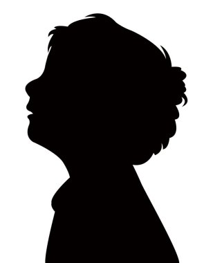 bir çocuk baş siluet vektörü