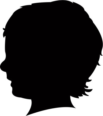 bir çocuk baş siluet vektörü