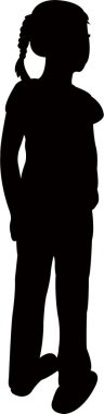 bir kız vücudu siluet vektörü