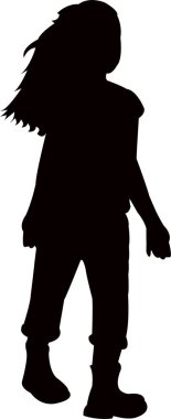 bir çocuk cesedi siluet vektör