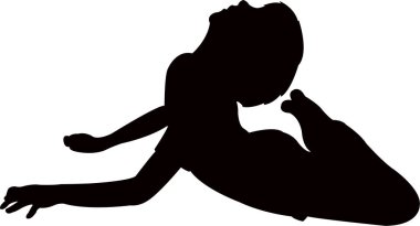 bir çocuk cesedi siluet vektör