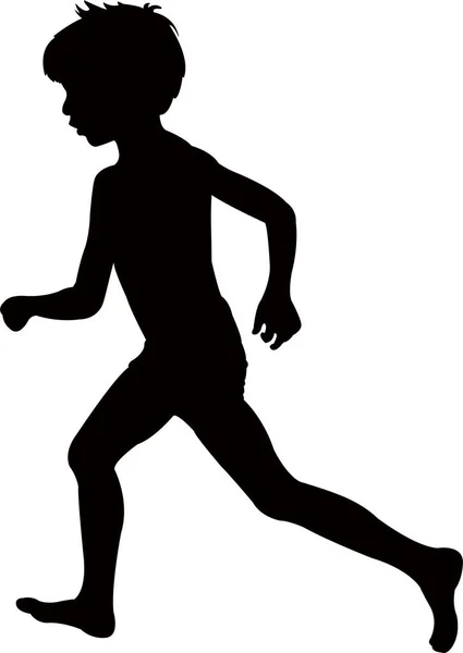 Vector Silueta Cuerpo Niño Corriendo — Vector de stock