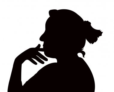 Bir kadın baş siluet vektörü